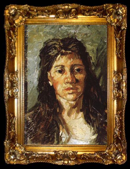 framed  Vincent Van Gogh Study of Portrait of woman, ta009-2